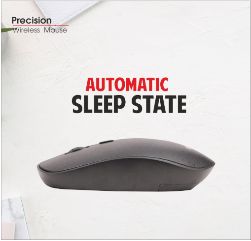 Zebion Precision 4G Wireless Mouse, USB Nano Receiver, Adjustable DPI 800/1000/1600, Automatic Sleep State, Transmission rang Upto 10M, Required for 2 AAA Batteries, Silent Switch, Black Color
